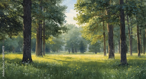 Summer forest park in verti...