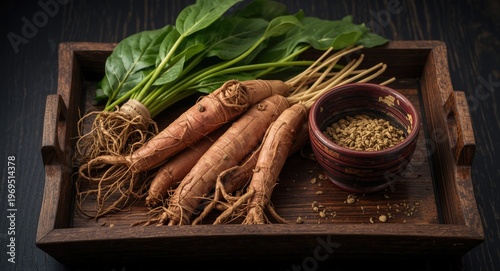 Wooden tray showcasing whol...