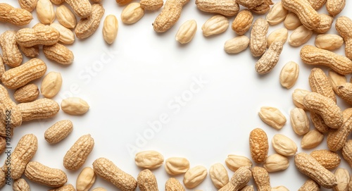 White surface featuring pea...