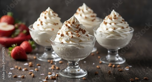 Whipped cream in glass bowl...