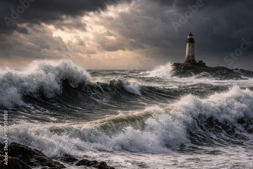 Stormy Atlantic Ocean with ...