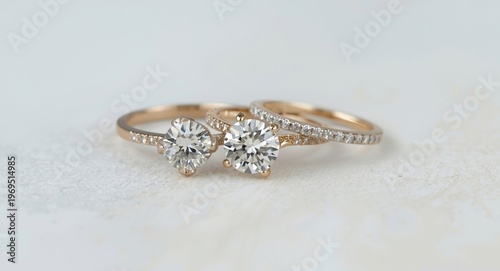 Set of glittering diamond r...