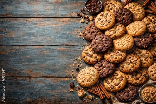Tasty cookies arranged on a...