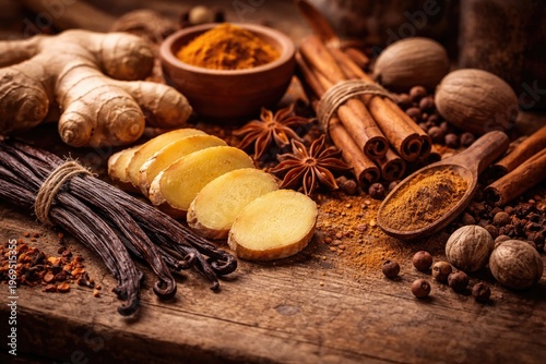 Assorted spices including s...