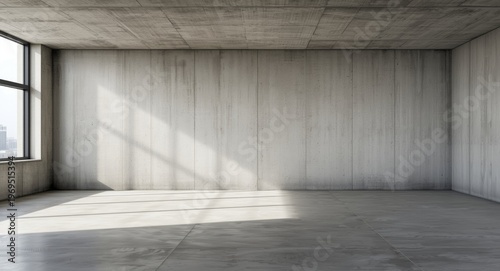 Well lit plain concrete wal...