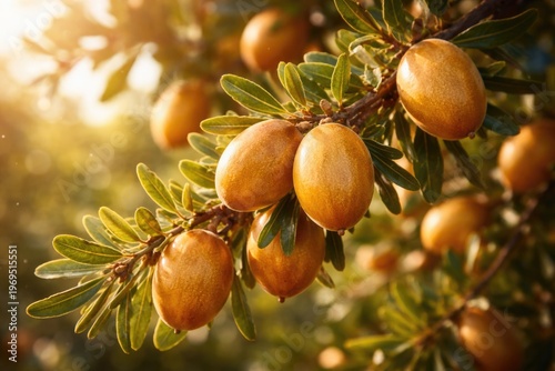 Close up of ripe argan frui...
