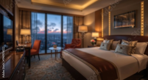 Sophisticated hotel bedroom...