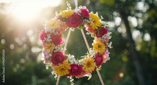 Forming a vivid flower wrea...