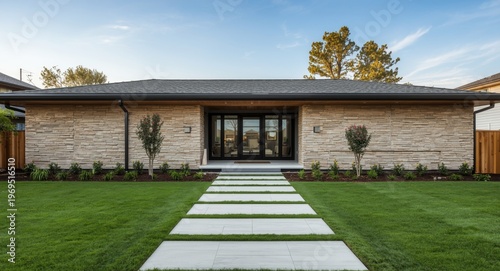 Large front yard setting of...