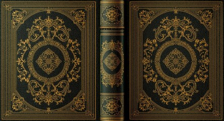 Vintage 1800s classic book cover design with ornate detailing