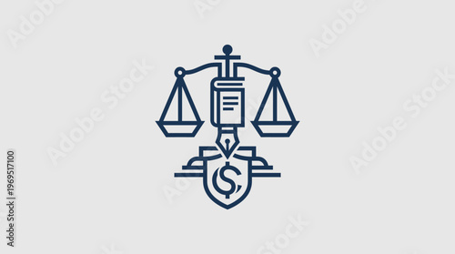 Law Firm Logo Scales Book Pen  Shield Symbol