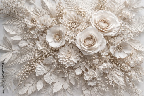 Intricate white paper flowe...