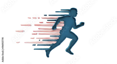 Dynamic Running Silhouette with Motion Streaks
