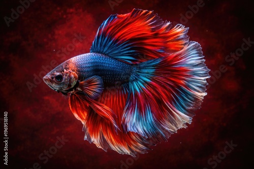Vibrant Betta Fish Swimming...