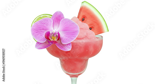 Pink Orchid Margarita with Watermelon and Lime