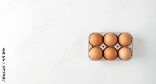 Raw chicken eggs in carton ...