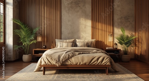 Warm and inviting bedroom i...