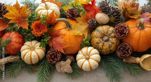 Traditional autumn centerpi...
