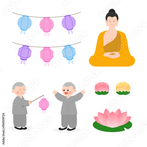 부처님오신날 일러스트 요소