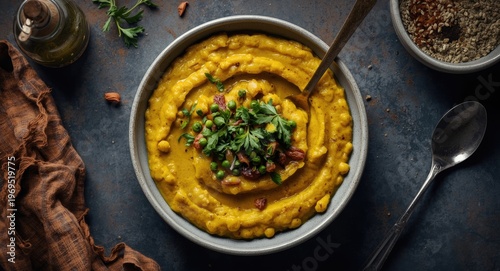 Turmeric flavored split pea...