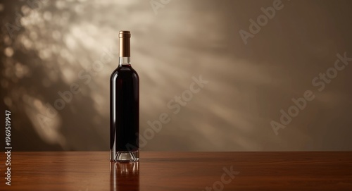 Wine bottle displayed on a ...