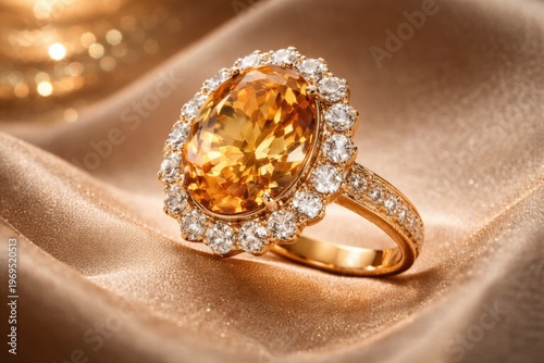 Luxury golden gemstone ring...