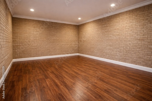 Empty room with brown stain...