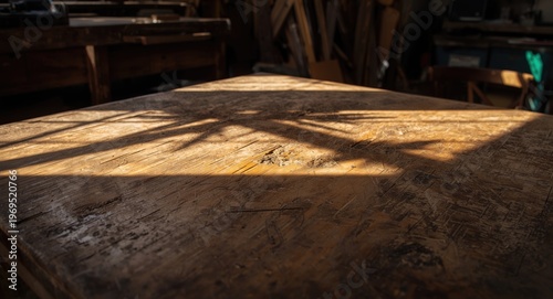 Textured wooden table in re...