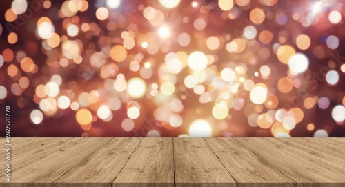 Wooden table top in front o...