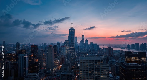 Urban skyline with modern t...