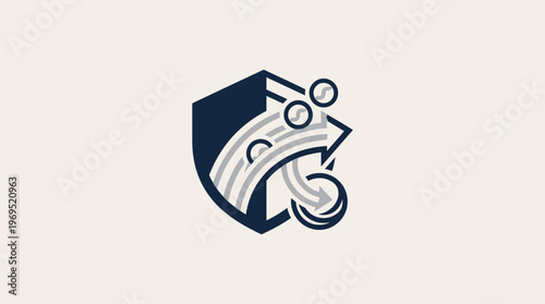 Shield Icon with Airflow Design