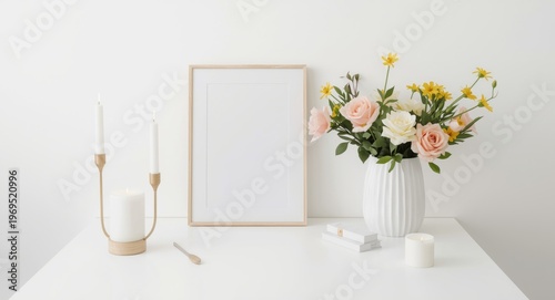 Minimalist white table setu...