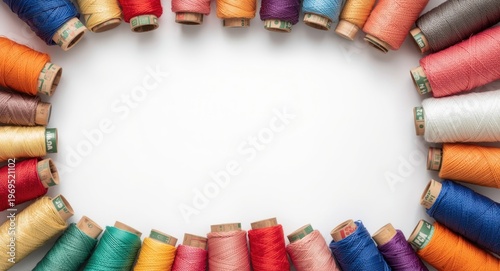 Spools holding colored thre...