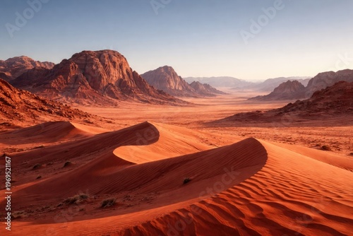 Majestic red desert landsca...