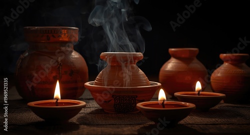 Handmade clay vessels and o...