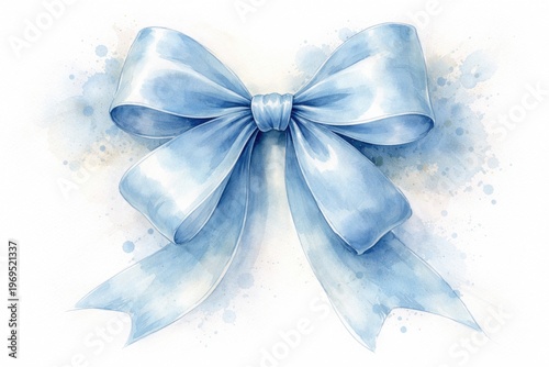 Elegant watercolor bow in b...