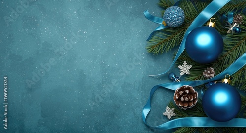 Teal background holiday car...