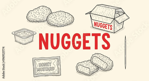 Chicken nuggets in a box.