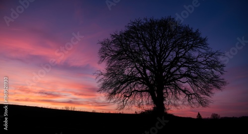 Soft twilight panorama with...