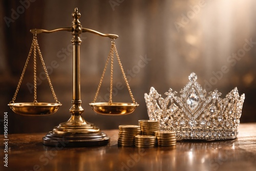 Justice balance scale and d...