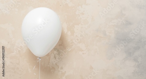 White helium balloons float...