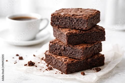 Stacked dry brownies with b...