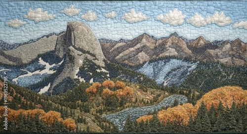 Landscape art formed by det...