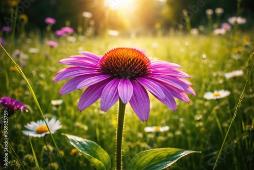 Vibrant purple flower bloom...