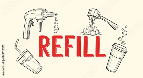 Refill concept with various objects.