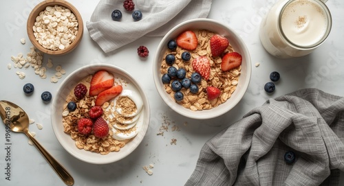 Nutritious breakfast setup ...