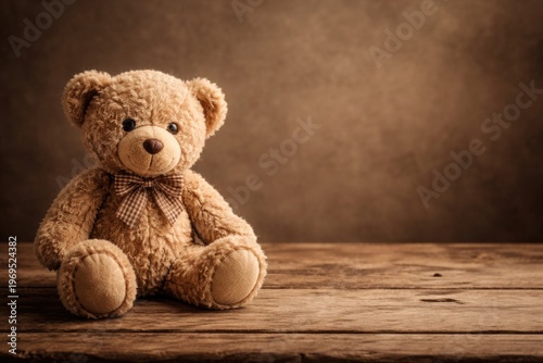 Teddy Bear Toy Posed on Vin...
