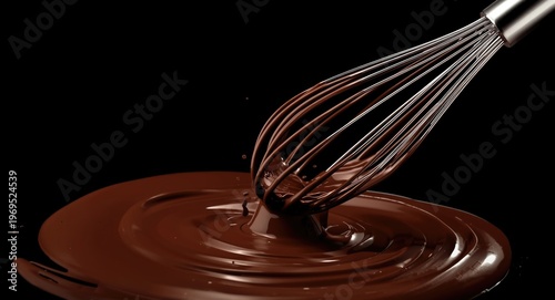 Whisk action on shiny melte...