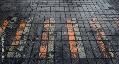 Wet asphalt tile surface te...