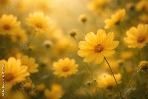 Soft focus yellow flower ba...